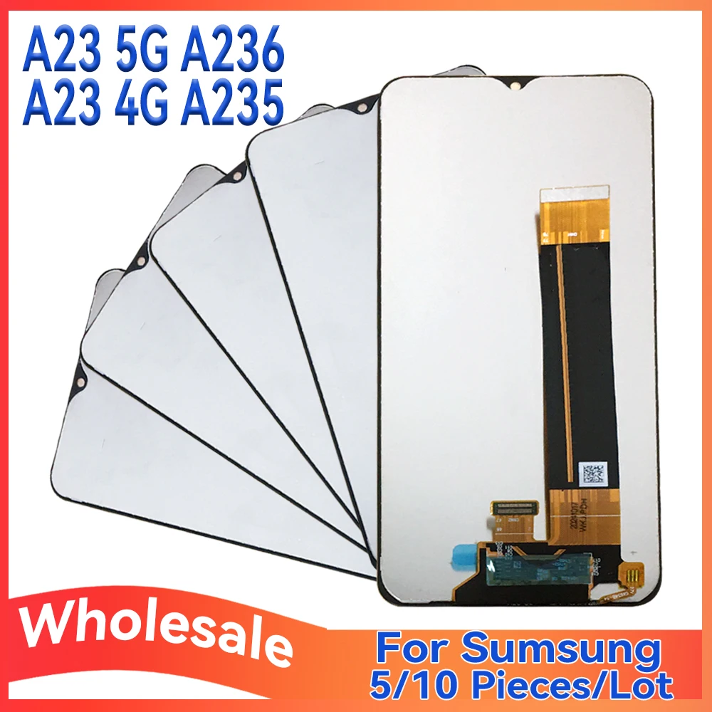 Оптовая продажа, 5/10 шт. в партии для Samsung A23 4G A235, ЖК-экран в сборе, сенсорный дисплей A23 5G A236
Оптовая продажа, 5/10 шт. в партии для Samsung A23 4G A235, ЖК-экран в сборе, сенсорный дисплей A23 5G A236