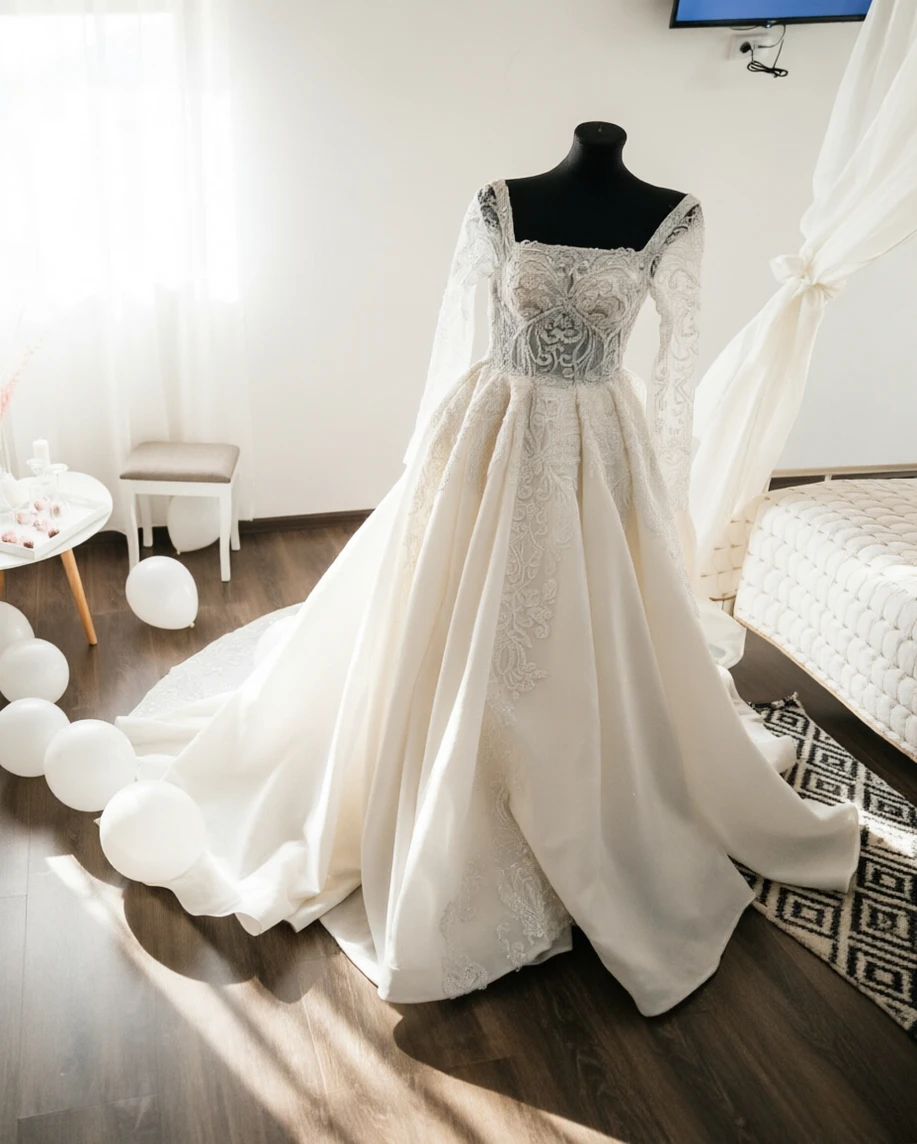 Customized Luxurious Sparkly Long Sleeve Lace Ball Gown Wedding Dress Custom Princess Elegant Bridal Gown Vestidos De Novia
Customized Luxurious Sparkly Long Sleeve Lace Ball Gown Wedding Dress Custom Princess Elegant Bridal Gown Vestidos De Novia