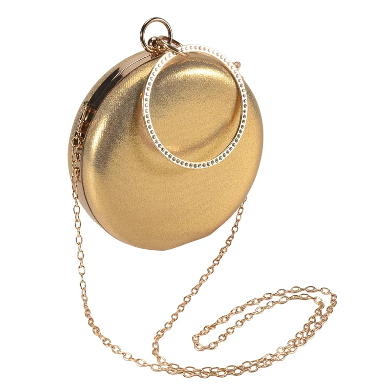 TEXU Round Shaped Women Evening Bags Diamonds Simple Clutches Chain Shoulder Bags Gold
TEXU Round Shaped Women Evening Bags Diamonds Simple Clutches Chain Shoulder Bags Gold