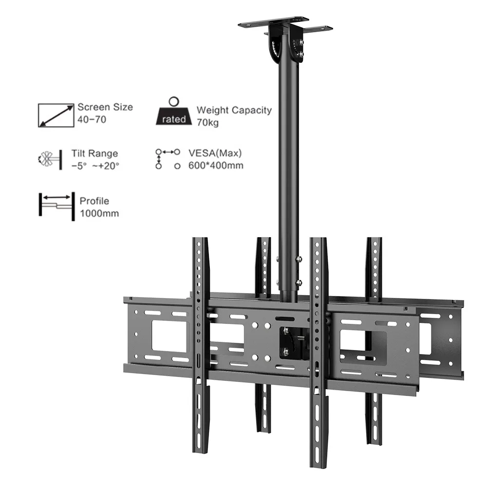 40"-70" Dual Screen Tilt Ceiling TV Mount Bracket Height Adjustable LED LCD Tv Holder
40"-70" Dual Screen Tilt Ceiling TV Mount Bracket Height Adjustable LED LCD Tv Holder