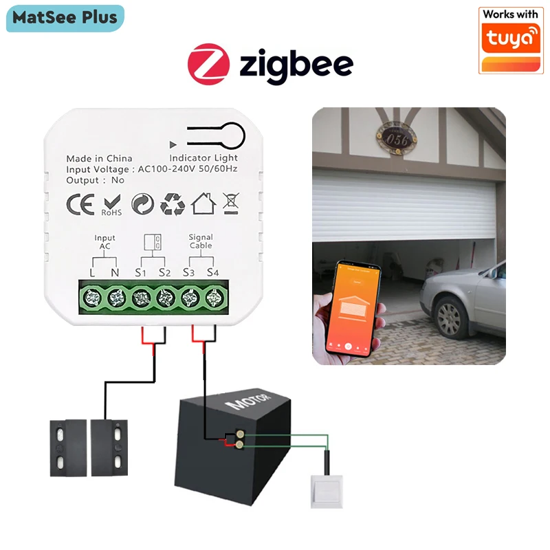 Smart Life ZigBee Sliding Gate Opener Garage Door Controller App Remote Monitor Timer Open Close Voice Control Alexa Google Home
Smart Life ZigBee Sliding Gate Opener Garage Door Controller App Remote Monitor Timer Open Close Voice Control Alexa Google Home