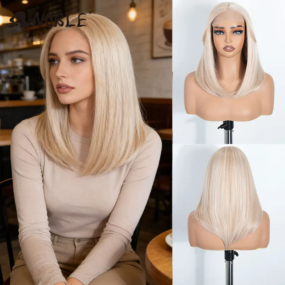 NOBLE 18 Inch 6X4 Synthetic Lace Front Wig Platinum Blonde Straight Natural Hairline Heat Resistant Glueless Wig for White Women
NOBLE 18 Inch 6X4 Synthetic Lace Front Wig Platinum Blonde Straight Natural Hairline Heat Resistant Glueless Wig for White Women