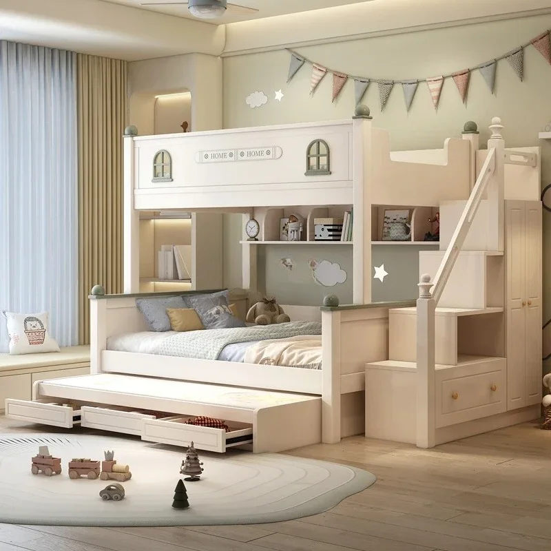 A Children's bed Up and down bunk bed High and low Mother and child bed with slide
A Children's bed Up and down bunk bed High and low Mother and child bed with slide