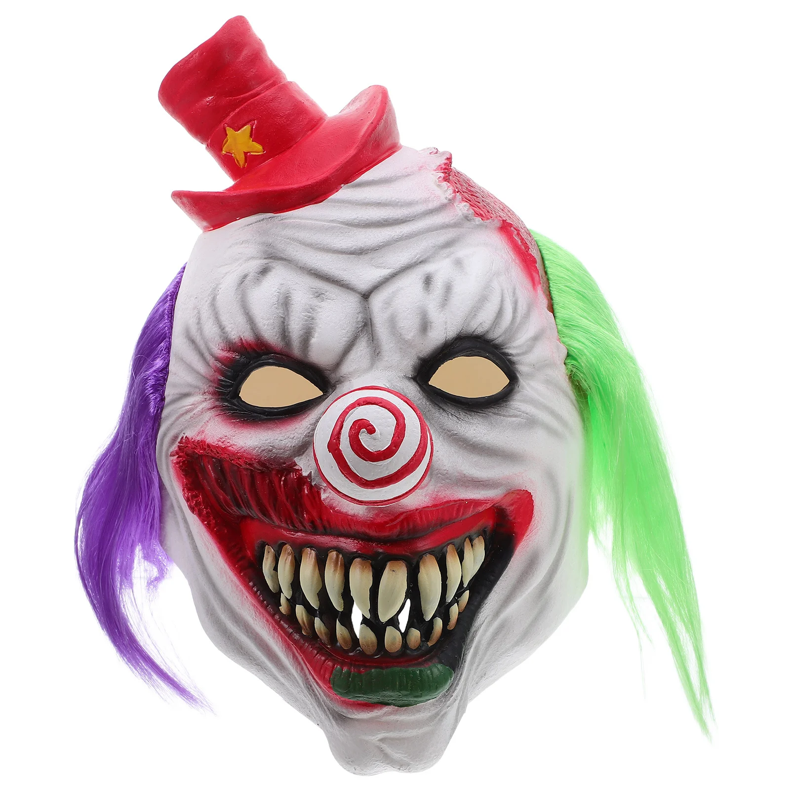 Latex Scary Clown Mask Adults Purple Green Hair Realistic Horror Costume Cosplay Halloween Masquerade Haunted House Prop 
Latex Scary Clown Mask Adults Purple Green Hair Realistic Horror Costume Cosplay Halloween Masquerade Haunted House Prop