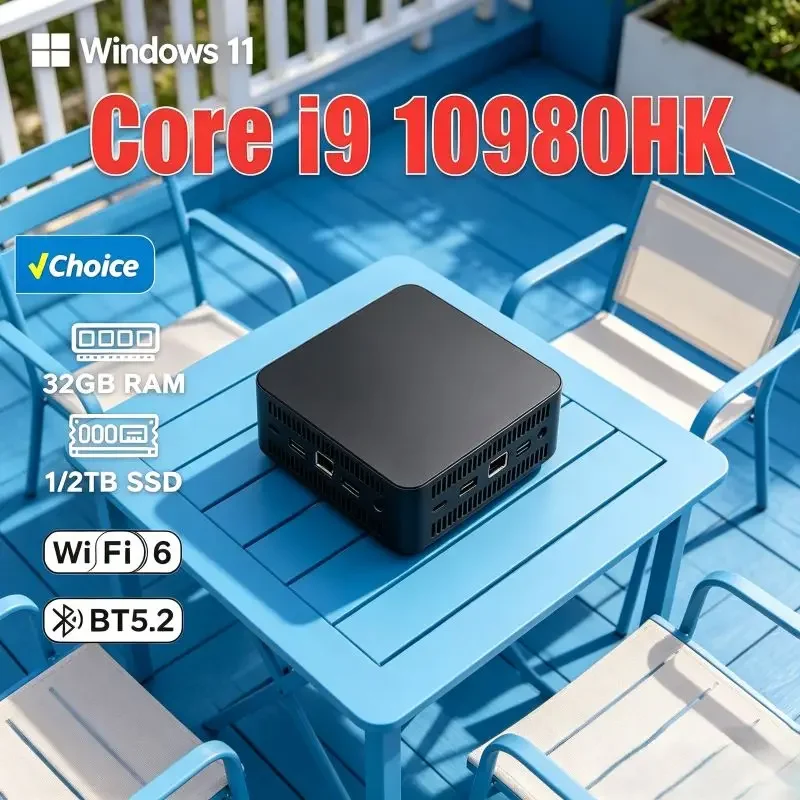 Mini PC Core I9 10980HK ,Windows 11,16GB SSD,WiFi6,BT5.2,, High-speed Connection and Clear Display, Boosts for Work and Daily
Mini PC Core I9 10980HK ,Windows 11,16GB SSD,WiFi6,BT5.2,, High-speed Connection and Clear Display, Boosts for Work and Daily