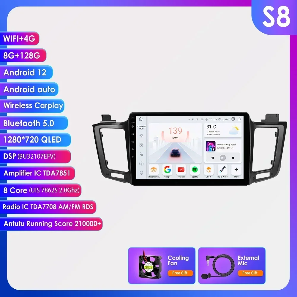 Автомобильный радиоплеер Android 12 2 Din для Toyota RAV4 2013 2014 2015 2016 2017 RAV 4 Carplay GPS-навигация WIFI Стерео Мультимедиа
Автомобильный радиоплеер Android 12 2 Din для Toyota RAV4 2013 2014 2015 2016 2017 RAV 4 Carplay GPS-навигация WIFI Стерео Мультимедиа