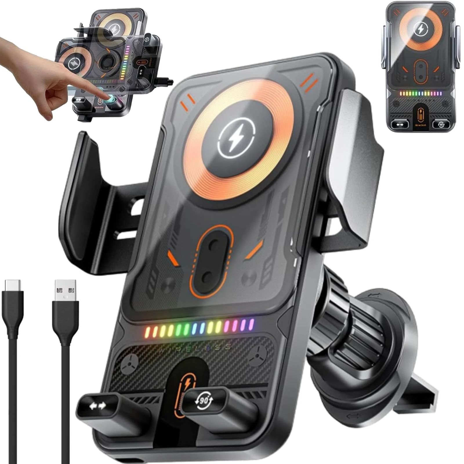 2026 Car Phone Holder Electric Rotating Opening Closing Phone Holder 15W Wireless Fast Charger Dual Coil Smart Phones Universal
2026 Car Phone Holder Electric Rotating Opening Closing Phone Holder 15W Wireless Fast Charger Dual Coil Smart Phones Universal