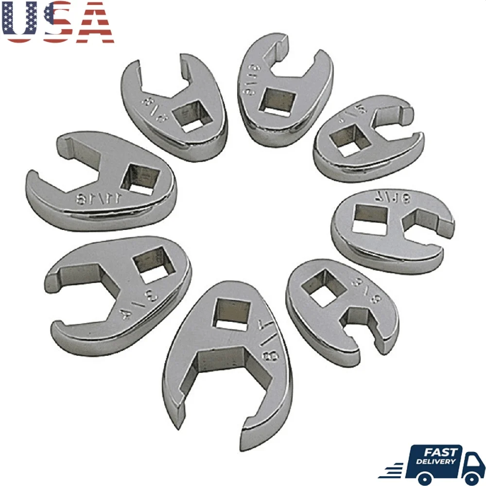 8-компонентный набор ключей для раструбной гайки, привод 3/8, набор инструментов SAE, нержавеющий, простая установка, механика, ремонта автомобилей
8-компонентный набор ключей для раструбной гайки, привод 3/8, набор инструментов SAE, нержавеющий, простая установка, механика, ремонта автомобилей