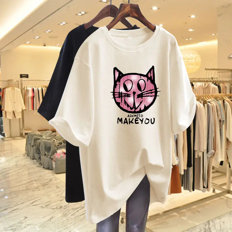 Women Clothing Cartoon Printed T-shirt Summer Short Sleeve Causal Basic All Cotton Top Tees Chic Y2k Pullovers
Women Clothing Cartoon Printed T-shirt Summer Short Sleeve Causal Basic All Cotton Top Tees Chic Y2k Pullovers