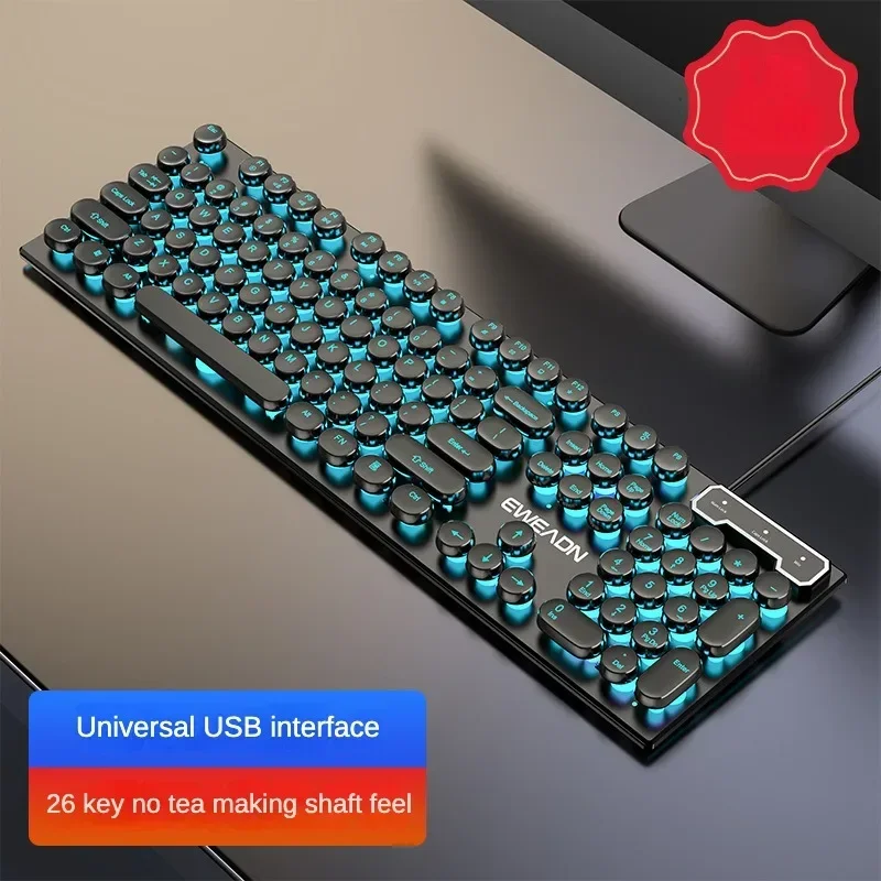 Computer Wired Keyboard , Plug Play USB Retro Round Typewriter Keyboard, Full Size Wired Keyboard for Laptop and Office PC
Computer Wired Keyboard , Plug Play USB Retro Round Typewriter Keyboard, Full Size Wired Keyboard for Laptop and Office PC