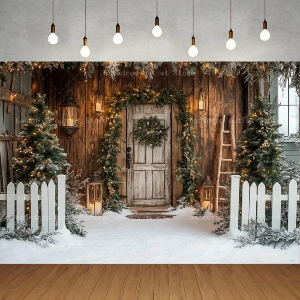 Winter Christmas Village Wooden Door Photography Background, Christmas Tree Adult and Child Portrait Photography Studio Backdrop
Winter Christmas Village Wooden Door Photography Background, Christmas Tree Adult and Child Portrait Photography Studio Backdrop