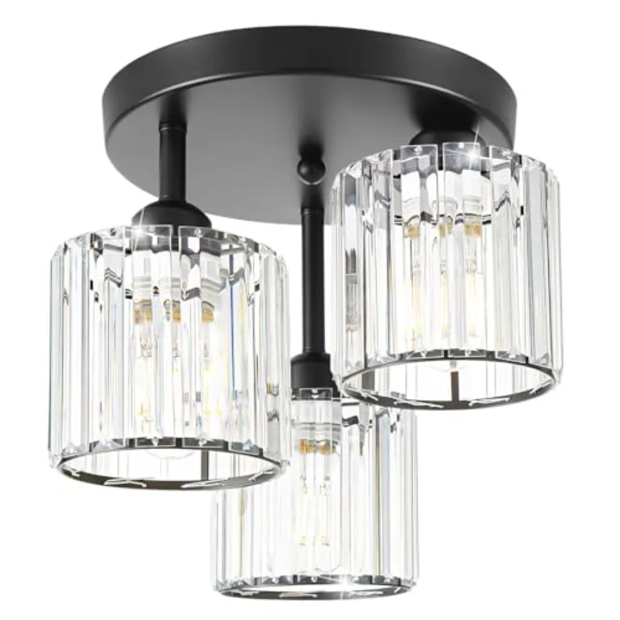 Crystal Semi Flush Mount Ceiling Light 3-Light Modern Close to Ceiling Light Fixtures Kitchen Light Fixtures with Clear Crystal
Crystal Semi Flush Mount Ceiling Light 3-Light Modern Close to Ceiling Light Fixtures Kitchen Light Fixtures with Clear Crystal