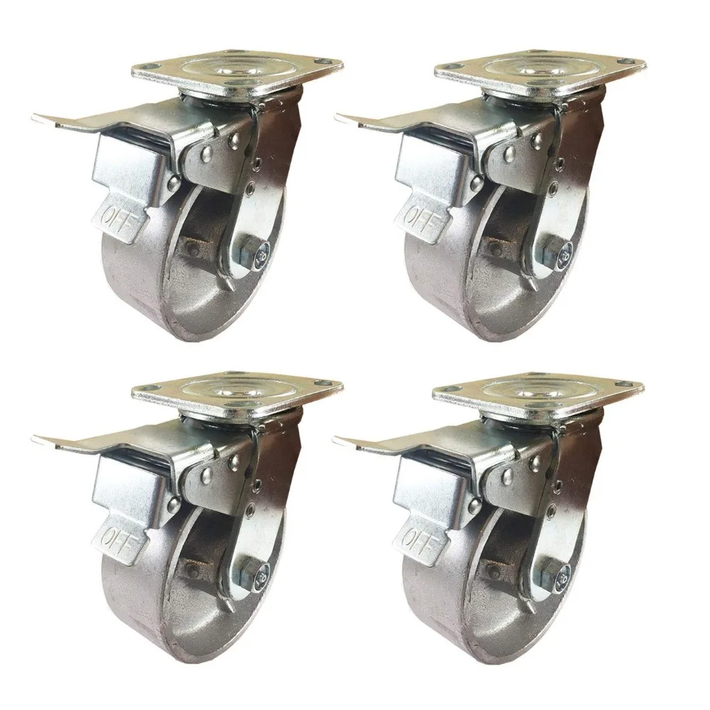 Heavy Duty Caster Set 6 X 2 All Steel Wheels (4 Swivel w/Total Lock Break) for Toolbox or Workbench
Heavy Duty Caster Set 6 X 2 All Steel Wheels (4 Swivel w/Total Lock Break) for Toolbox or Workbench