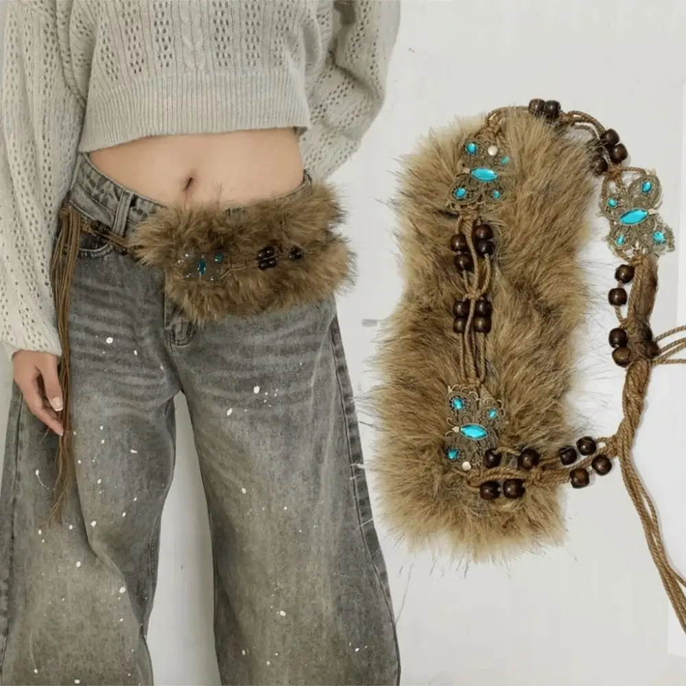 Trendy Bohemian Tie Rope Waist Belt Y2K Vintage Faux Fur Waistband Versatile Luxury Design Butterfly Waist Chain Women's Fashion
Trendy Bohemian Tie Rope Waist Belt Y2K Vintage Faux Fur Waistband Versatile Luxury Design Butterfly Waist Chain Women's Fashion