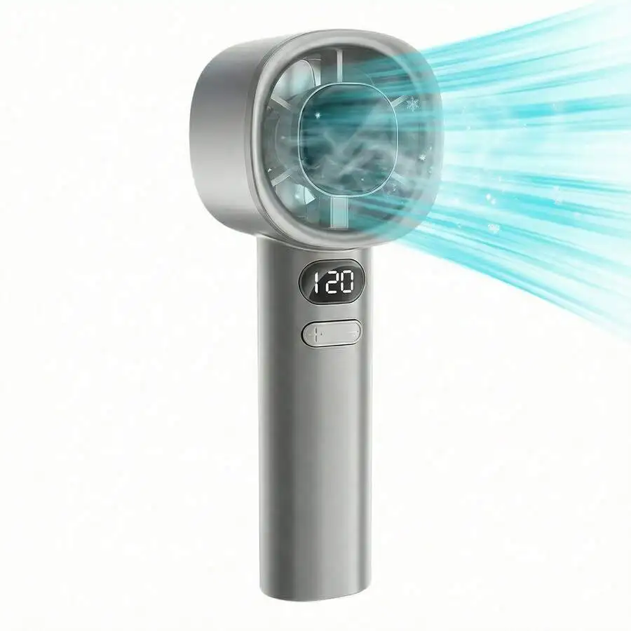 Portable 120 Speeds Control Handheld Fan For Women With Digital Display, Stylish And Simple, Semiconductor Condensation Technology, Ice Cooling Personal Small Hand Fan
Portable 120 Speeds Control Handheld Fan For Women With Digital Display, Stylish And Simple, Semiconductor Condensation Technology, Ice Cooling Personal Small Hand Fan