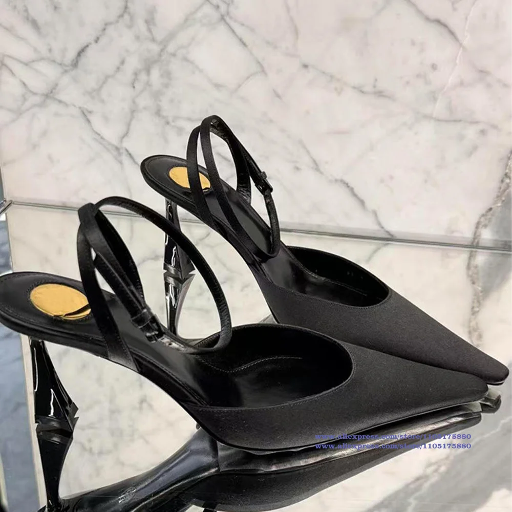 Women's Black Satin Pointed-Toe Ankle Strap Pumps Elegant High Heels Designer Dress Party Shoes Sandalias De Mujer Verano
Women's Black Satin Pointed-Toe Ankle Strap Pumps Elegant High Heels Designer Dress Party Shoes Sandalias De Mujer Verano