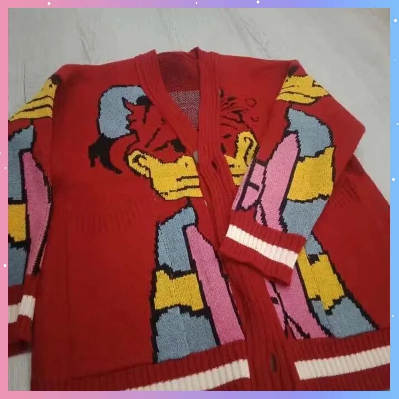 Свитер с изображением Дональда Дака от Disney, женское пальто с героями мультфильмов, весенне-осенний/зимний свободный кардиган, вязаный свитер, повседневная верхняя одежда, подарок
Свитер с изображением Дональда Дака от Disney, женское пальто с героями мультфильмов, весенне-осенний/зимний свободный кардиган, вязаный свитер, повседневная верхняя одежда, подарок