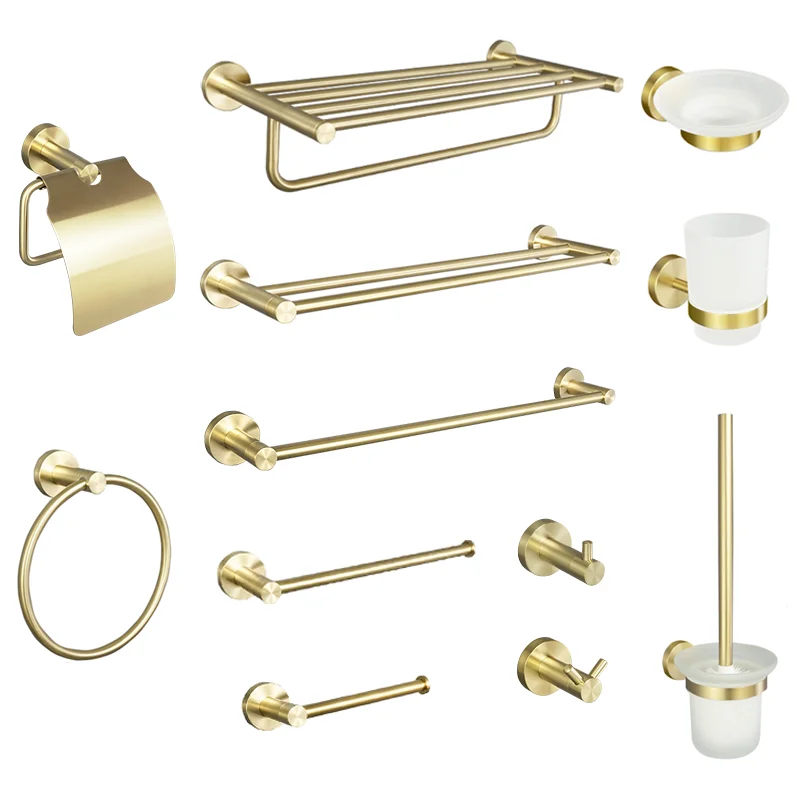 Gold Towel Rack Towel Bar Ring Brushed Gold Hardware Set Robe Coat Hook Toilet Tissue Paper Holder Bathroom Accessories Kit
Gold Towel Rack Towel Bar Ring Brushed Gold Hardware Set Robe Coat Hook Toilet Tissue Paper Holder Bathroom Accessories Kit
