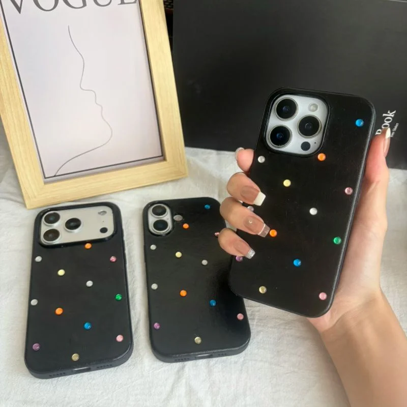 Korean Cute Black colours Dots Phone Case for iPhone 17 Pro 15 16 Pro Max Shockproof Funda Cases For Apple 17 Case Luxury For A
Korean Cute Black colours Dots Phone Case for iPhone 17 Pro 15 16 Pro Max Shockproof Funda Cases For Apple 17 Case Luxury For A