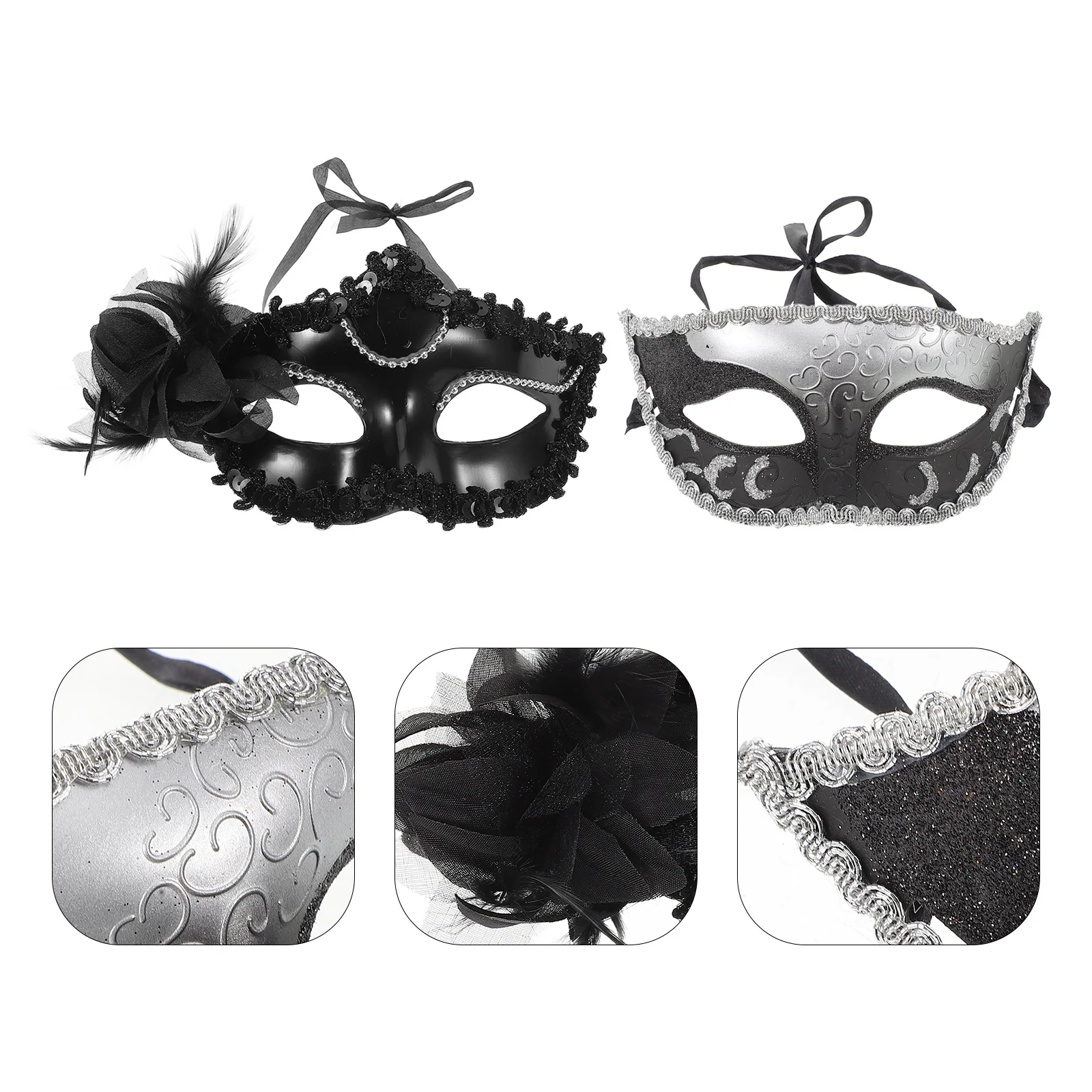 2Pcs Masquerade Mask Set for Couples Handheld Venetian Half Face Mask Party Costume Halloween Carnival Mardi Gras Festival
2Pcs Masquerade Mask Set for Couples Handheld Venetian Half Face Mask Party Costume Halloween Carnival Mardi Gras Festival