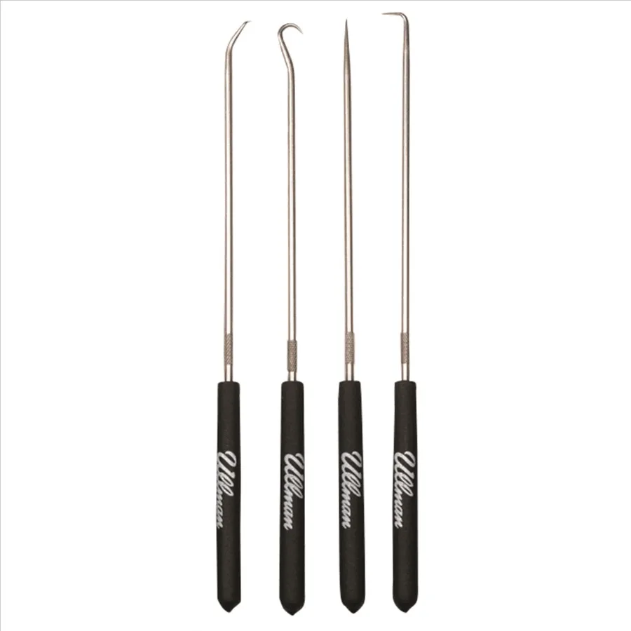 CHP4-L 4-Piece 9-3/4 Inch Long Hook Pick Set for Automotive Repair and Precision Mechanical Work, Durable Steel, Black Finish,
CHP4-L 4-Piece 9-3/4 Inch Long Hook Pick Set for Automotive Repair and Precision Mechanical Work, Durable Steel, Black Finish,