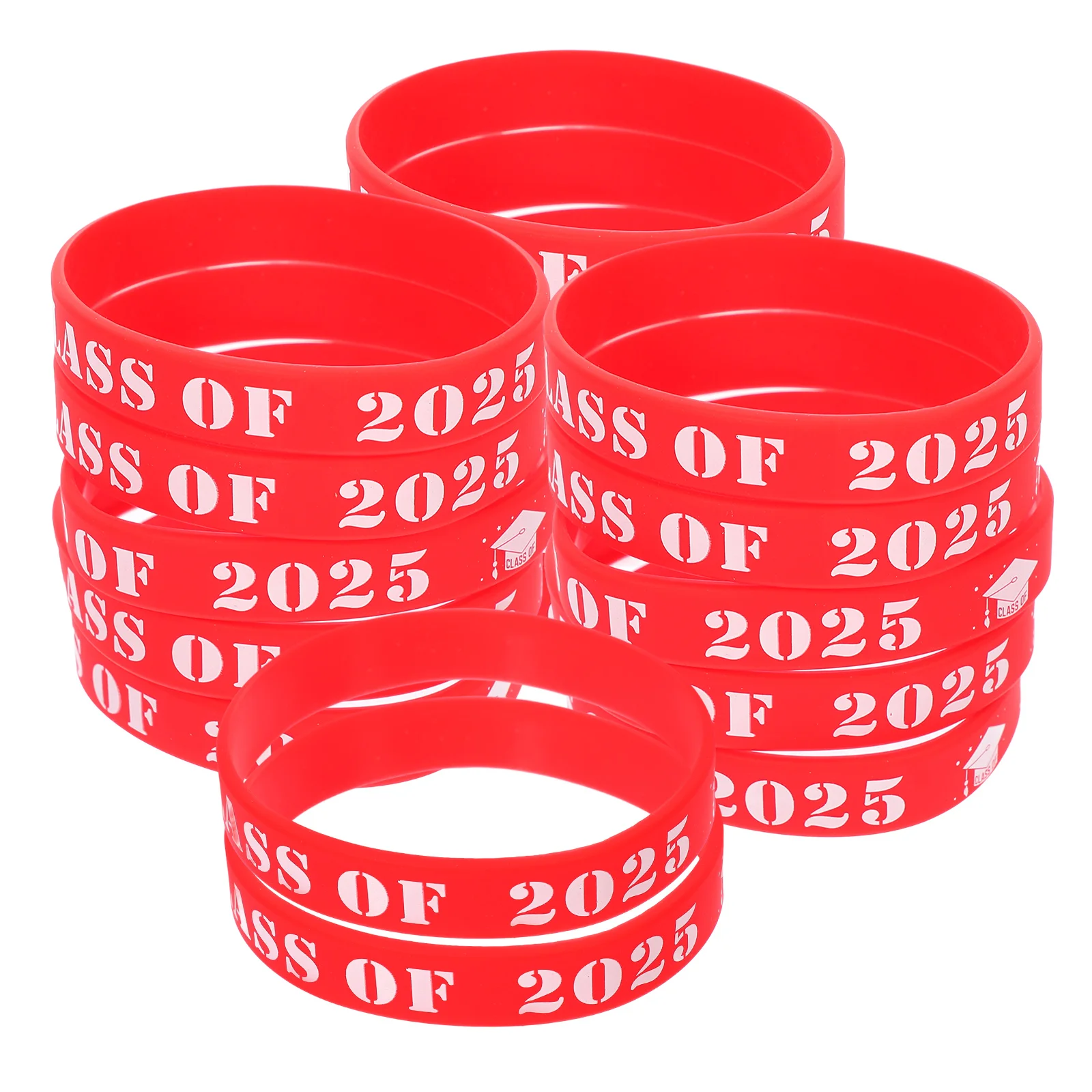 25 Pcs Graduation Silicone Bracelets Stretchy Wristbands School Supplies Red Color Event Keepsake Practical Decorative
25 Pcs Graduation Silicone Bracelets Stretchy Wristbands School Supplies Red Color Event Keepsake Practical Decorative