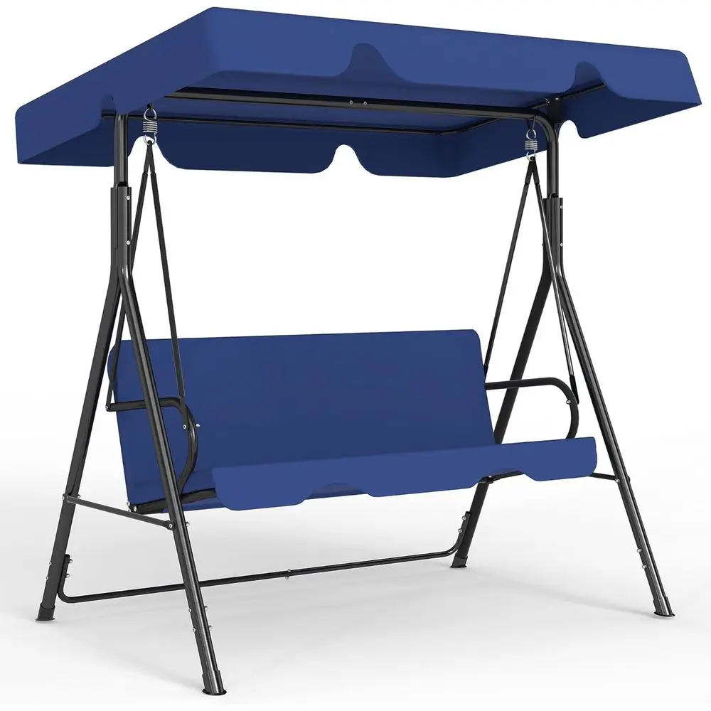 Adjustable Outdoor Swing Chair for 3 Adults, Suitable for Deck, Lawn, Backyard, or Porch, Blue
Adjustable Outdoor Swing Chair for 3 Adults, Suitable for Deck, Lawn, Backyard, or Porch, Blue