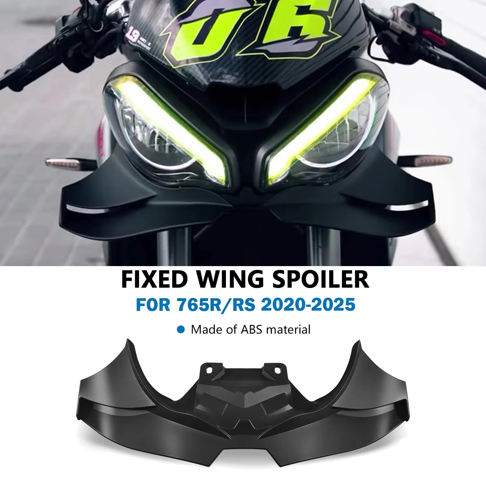 For Street Triple 765RS 765 R RS 2024 2020-2025 Motorcycle Aerodynamic Wing Front Spoiler Downforce Frontal Spoilers Winglet
For Street Triple 765RS 765 R RS 2024 2020-2025 Motorcycle Aerodynamic Wing Front Spoiler Downforce Frontal Spoilers Winglet