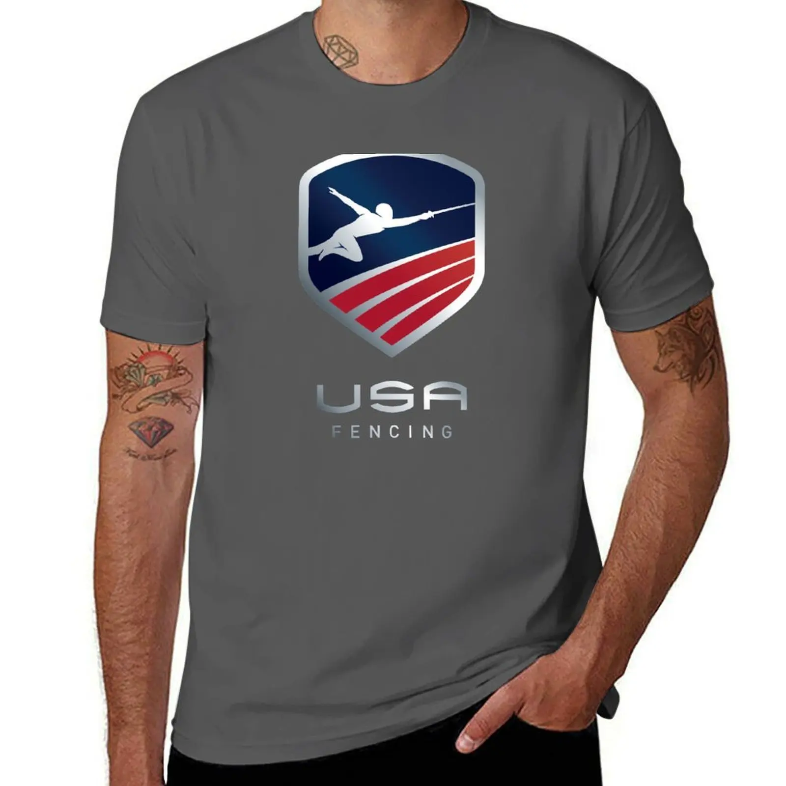 USA FENCING T-Shirt Casual Fashion Print Tee Top
USA FENCING T-Shirt Casual Fashion Print Tee Top