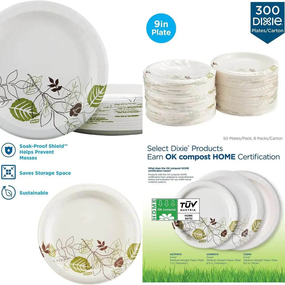 Бумажные пластины с защитой от запотевания среднего веса, 8,5, коробка-диспенсер, 300 шт.
Бумажные пластины с защитой от запотевания среднего веса, 8,5, коробка-диспенсер, 300 шт.