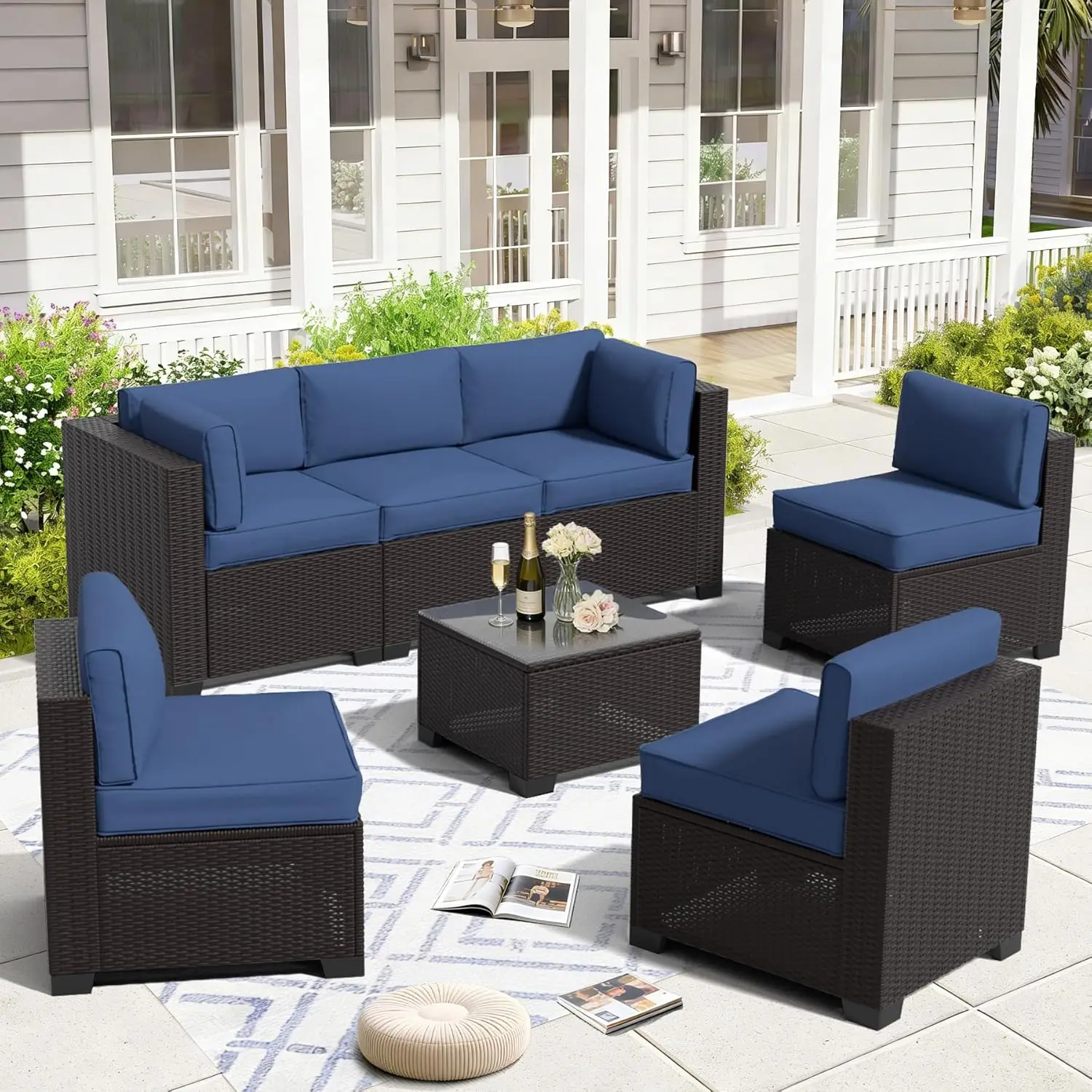 7 Piece Patio Furniture Set, Wicker Patio Conversation Sets, Outdoor Sectional Furniture with Tempered Glass Table,, Customized
7 Piece Patio Furniture Set, Wicker Patio Conversation Sets, Outdoor Sectional Furniture with Tempered Glass Table,, Customized