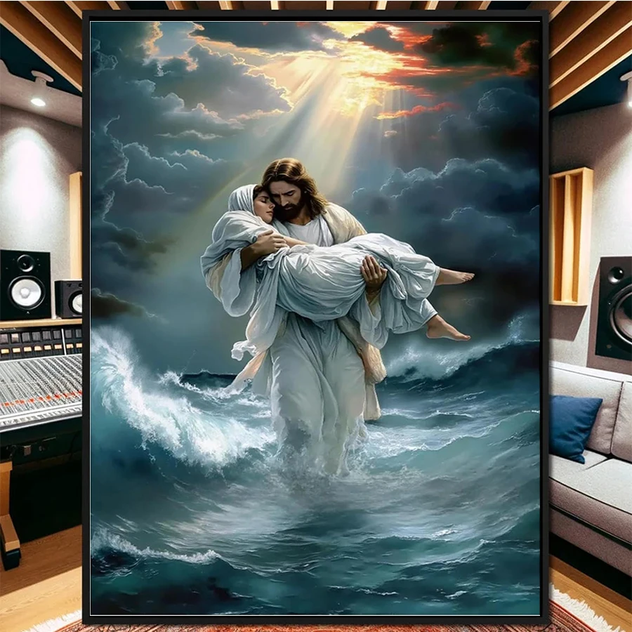 5D DIY Full Drill Diamond Embroidery Kit New Jesus and Women Walking on Water Diamond Painting Cross Stitch Mosaic Art
5D DIY Full Drill Diamond Embroidery Kit New Jesus and Women Walking on Water Diamond Painting Cross Stitch Mosaic Art