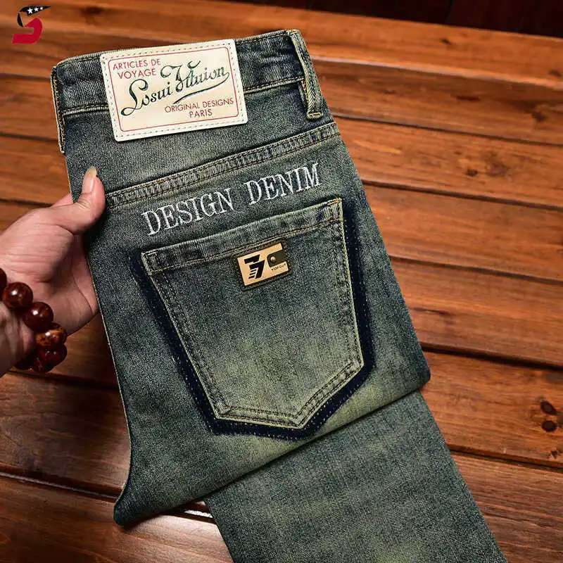 Мужские джинсы 2026 в стиле ретро с вышивкой, весенне-осенние, эластичные, облегающие, с узкими штанинами, модные
Мужские джинсы 2026 в стиле ретро с вышивкой, весенне-осенние, эластичные, облегающие, с узкими штанинами, модные