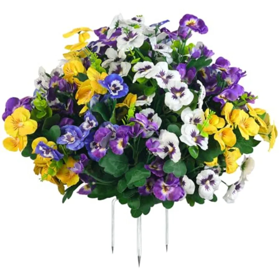 Artificial Pansy Flowers Outdoor Decor Faux Pansy Plant with Ground Spike, 1-Pack, UV Resistant Fake Flowers for Garden, Lawn,
Artificial Pansy Flowers Outdoor Decor Faux Pansy Plant with Ground Spike, 1-Pack, UV Resistant Fake Flowers for Garden, Lawn,