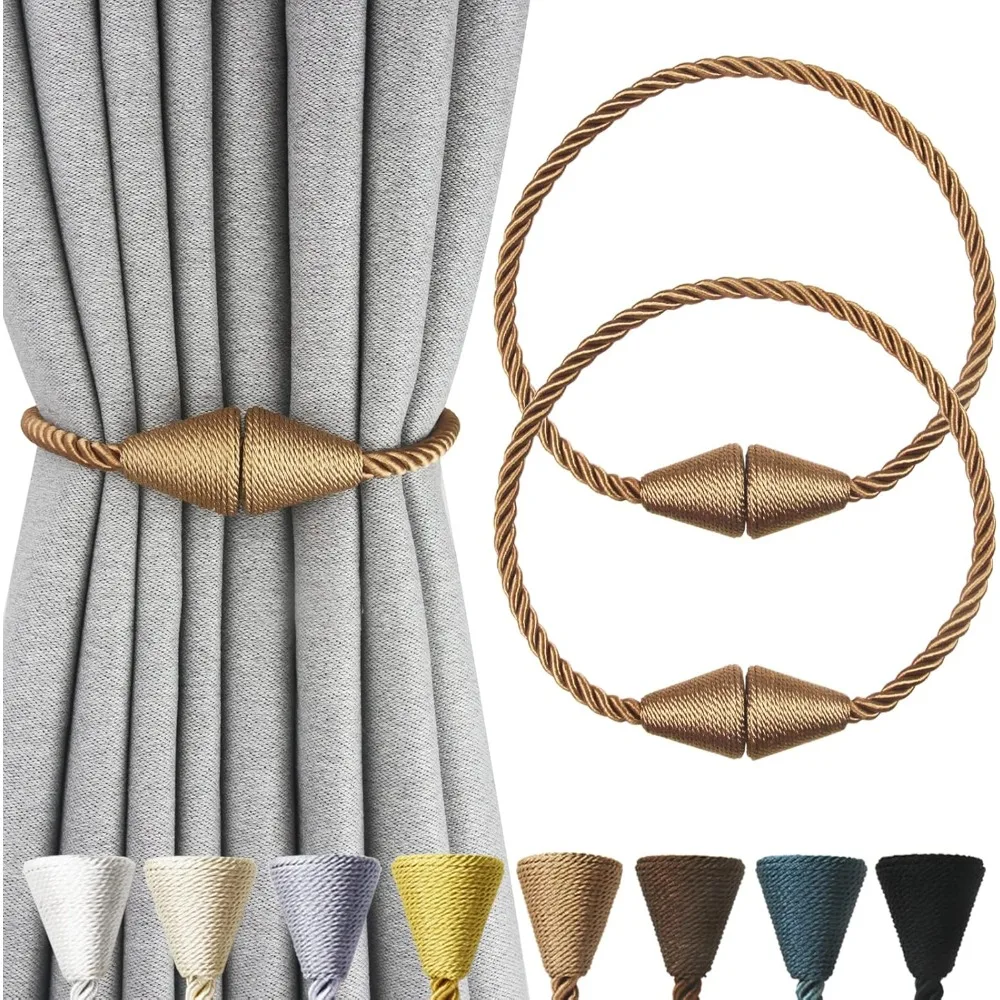 2 Pack Magnetic Curtain Tiebacks Rope Modern Handmade Curtain Tie Backs Decorative Drapes Weave Holdbacks for Window Décor, Khak
2 Pack Magnetic Curtain Tiebacks Rope Modern Handmade Curtain Tie Backs Decorative Drapes Weave Holdbacks for Window Décor, Khak
