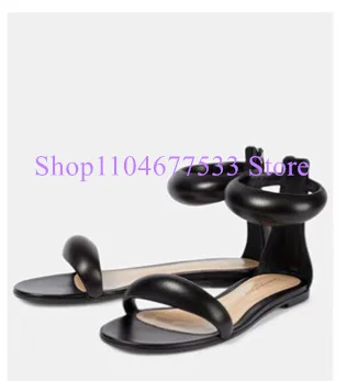 Black Leather Buckle Strap Lady Flat Sandals Fashion Comfortable Woman Casual Sandals Sexy Female Beach Shoes
Black Leather Buckle Strap Lady Flat Sandals Fashion Comfortable Woman Casual Sandals Sexy Female Beach Shoes