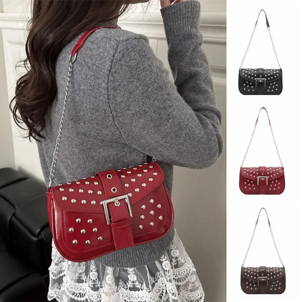 Punk Y2K Rivet Shoulder Bag Retro Pu Leather Vintage Underarm Bag Korean Fashion Motorcycle Bag Girls
Punk Y2K Rivet Shoulder Bag Retro Pu Leather Vintage Underarm Bag Korean Fashion Motorcycle Bag Girls