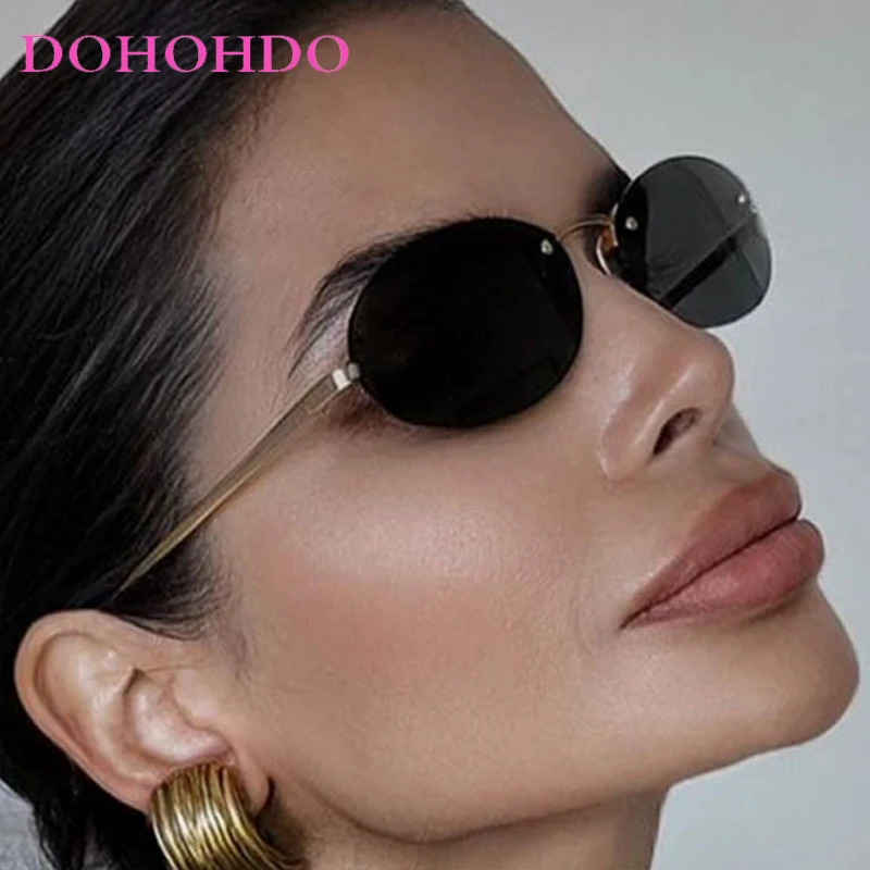 Luxury Trendy Oval Rimless Women Sunglasses Brand Designer Metal Leg Men Sun Glasses Travel Driving Eyewear Lunette Femme UV400
Luxury Trendy Oval Rimless Women Sunglasses Brand Designer Metal Leg Men Sun Glasses Travel Driving Eyewear Lunette Femme UV400