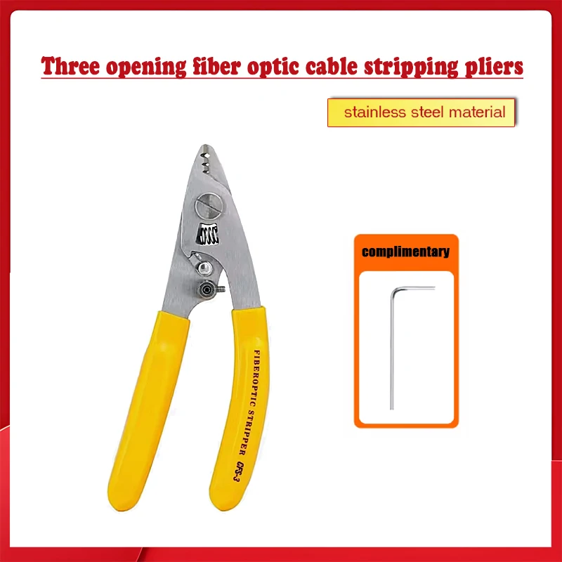 CFS-3 Three-Port Fiber Optic Pliers High-Quality Fiber Stripping Fusion Splicer Coating Layer Stripping Tool for Optic Fiber Str
CFS-3 Three-Port Fiber Optic Pliers High-Quality Fiber Stripping Fusion Splicer Coating Layer Stripping Tool for Optic Fiber Str