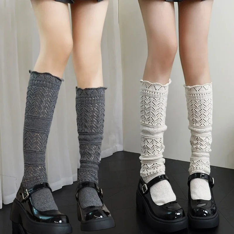 Sweet Hollow Out Knee Socks for Women Autumn Winter White Knitted Long Tube Socks Solid Color Japanese JK Boots Cover Stockings
Sweet Hollow Out Knee Socks for Women Autumn Winter White Knitted Long Tube Socks Solid Color Japanese JK Boots Cover Stockings