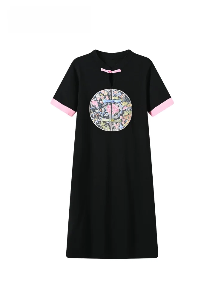 New Chinese Style plus Size Women's Dress Slimming Traditional National Trend Summer Short Sleeve Mid-Length A-Line Dress
New Chinese Style plus Size Women's Dress Slimming Traditional National Trend Summer Short Sleeve Mid-Length A-Line Dress