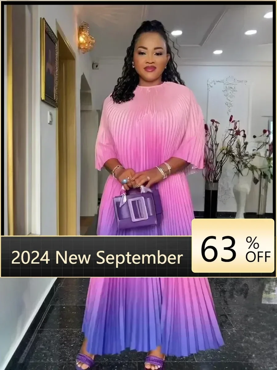 Customized Customized Elegant Color Gradient Dress Summer Round Neck Short Sleeved Folding Sun Dresses 2024 Women's Fashion Part
Customized Customized Elegant Color Gradient Dress Summer Round Neck Short Sleeved Folding Sun Dresses 2024 Women's Fashion Part