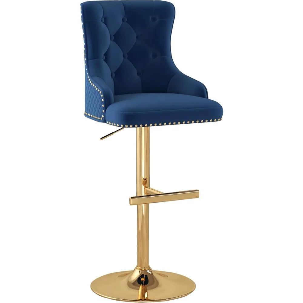 Velvet Bar Stools, Single Gold Lion Pull Ring Swivel Chairs, Studded Upholstered Bar Stools, Height Adjustable.
Velvet Bar Stools, Single Gold Lion Pull Ring Swivel Chairs, Studded Upholstered Bar Stools, Height Adjustable.