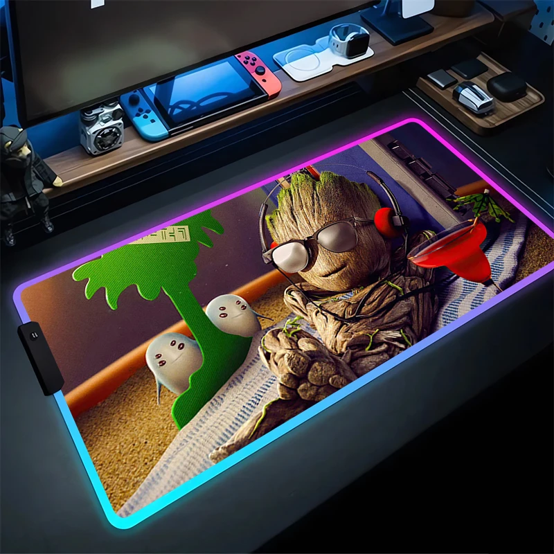 RGB Mouse Pad G-Groots Non-Slip Rubber Edge locking mousepads Game play mats notebook computer G-Guardians of the Galaxy
RGB Mouse Pad G-Groots Non-Slip Rubber Edge locking mousepads Game play mats notebook computer G-Guardians of the Galaxy