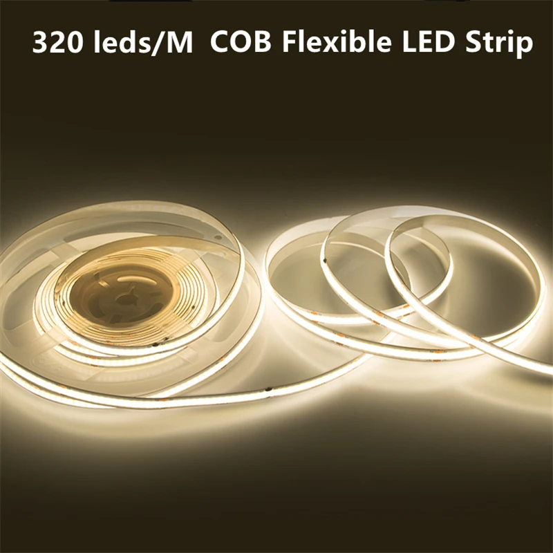 Светодиодная лента COB высокой плотности, 5 м/рулон, 320 светодиодов/м
Светодиодная лента COB высокой плотности, 5 м/рулон, 320 светодиодов/м