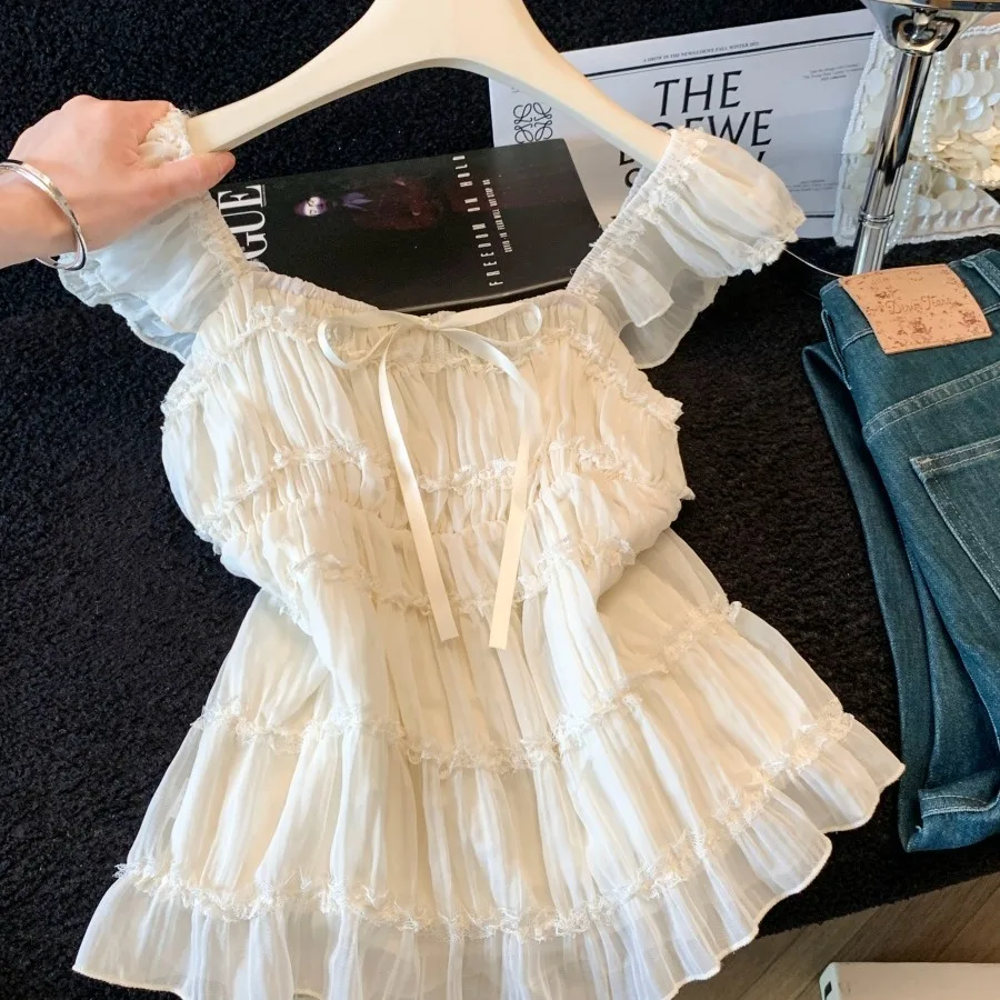 Feifei Lace Shirt Summer Gentle Style Loose Slimming Top Elegant Design Sensation Flying Sleeve Soft Fabric Women's Fashion
Feifei Lace Shirt Summer Gentle Style Loose Slimming Top Elegant Design Sensation Flying Sleeve Soft Fabric Women's Fashion