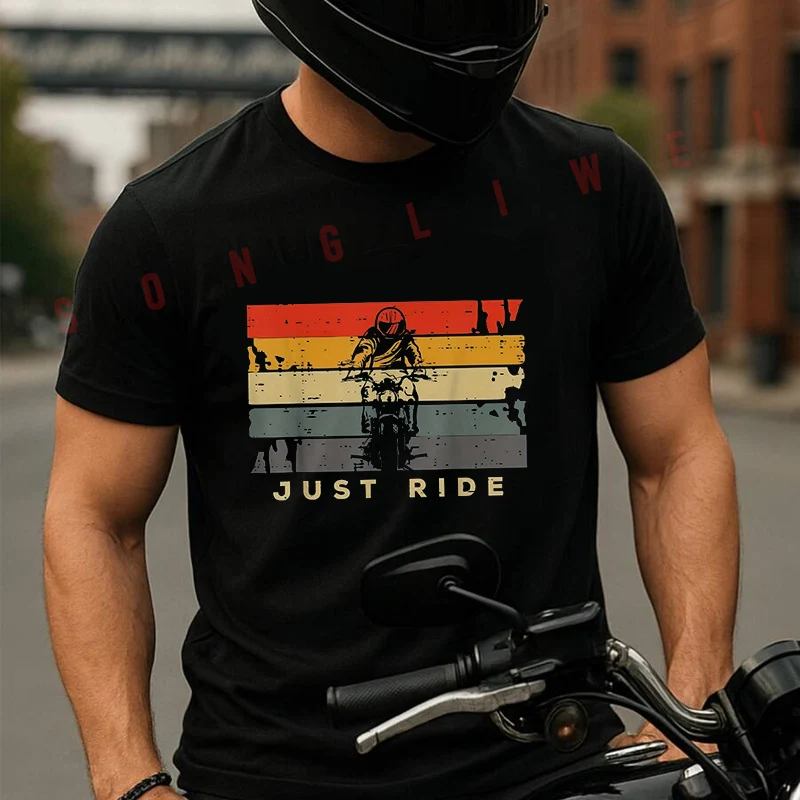 Футболка Just Ride Motorcycle Biker в стиле ретро для любителей мотоциклов, новая модная летняя хлопковая мужская футболка с коротким рукавом и круглым вырезом
Футболка Just Ride Motorcycle Biker в стиле ретро для любителей мотоциклов, новая модная летняя хлопковая мужская футболка с коротким рукавом и круглым вырезом