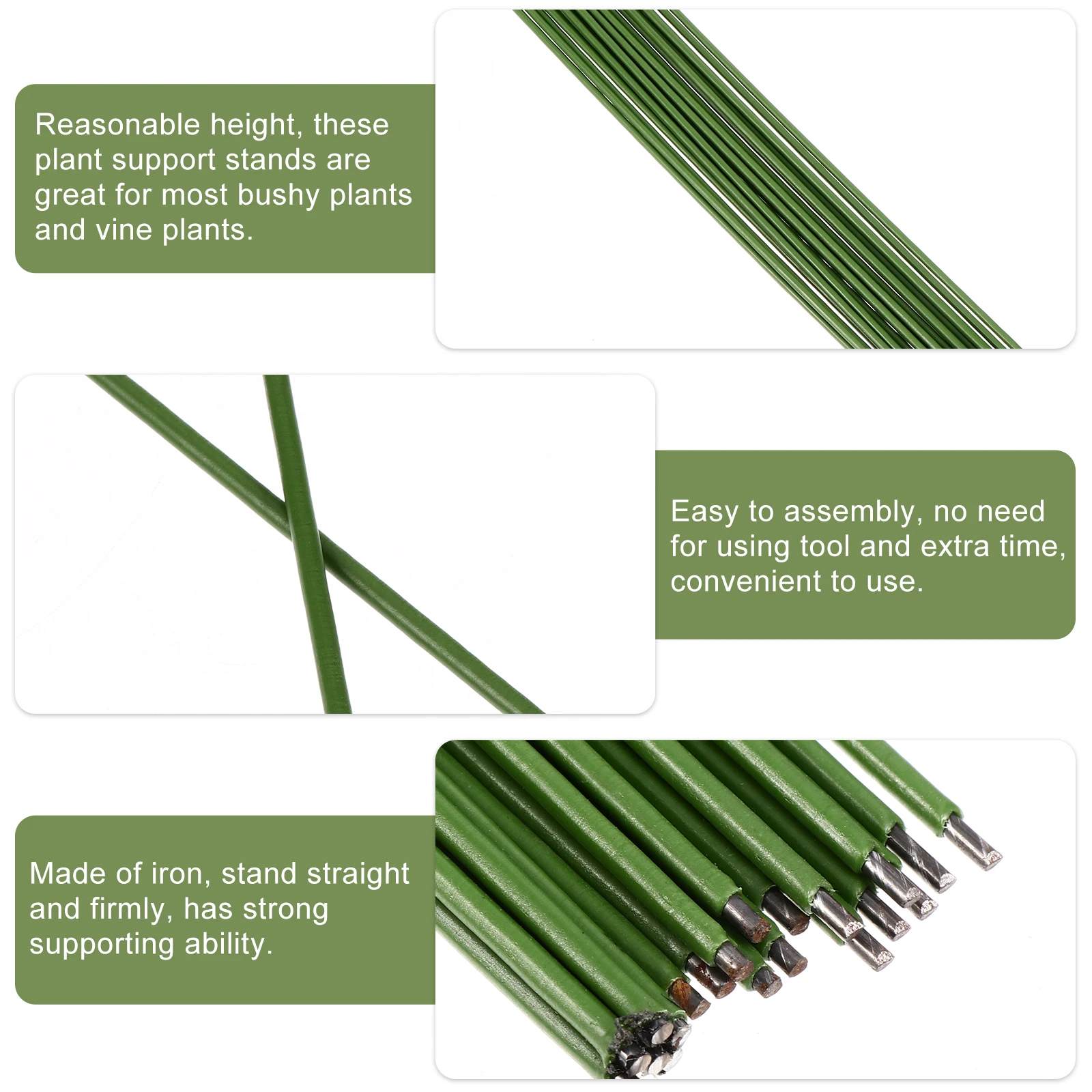 20pcs Green Wire Plant Iron Plant Support Rod Rods for Bushy Vine Plants Holder Stakes Strong Support Garden Decor
20pcs Green Wire Plant Iron Plant Support Rod Rods for Bushy Vine Plants Holder Stakes Strong Support Garden Decor
