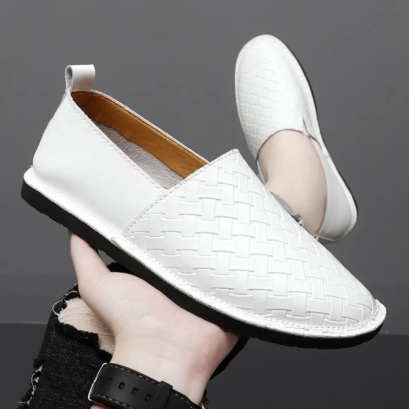 Leather Shoes Men's Genuine Soft Bottom Casual Slip-On Lightweight Fashionable White Sneakers round Toe Rubber Outsole
Leather Shoes Men's Genuine Soft Bottom Casual Slip-On Lightweight Fashionable White Sneakers round Toe Rubber Outsole