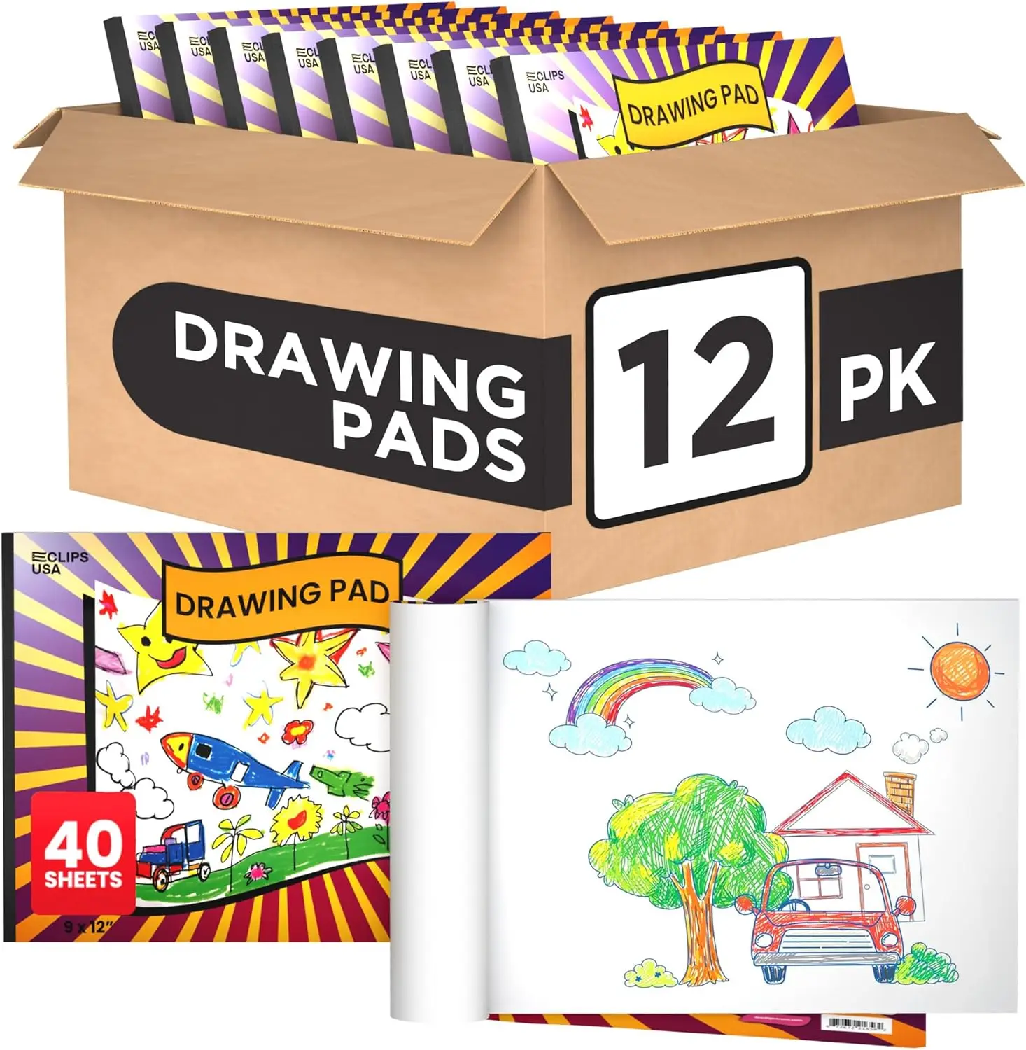 Sketch Pad for Kids 9x12 40 Sheets Drawing Paper for Art Class, School & Home Use with Thick Smooth Pages
Sketch Pad for Kids 9x12 40 Sheets Drawing Paper for Art Class, School & Home Use with Thick Smooth Pages